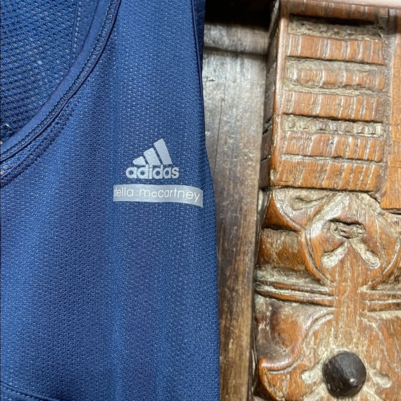 Adidas x Stella McCartney Barricade Tennis Dress Navy Mesh Cutout Racerback M - Picture 2 of 8